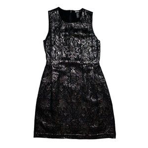 DKNY 2 black silver thread cocktail dress
